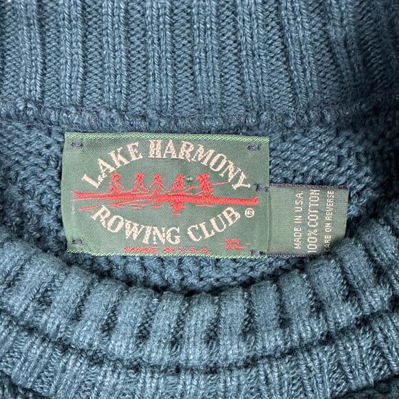 Vintage Lake Harmony Rowing Club Red Sweater Men’s XL Long Sleeve USA Made - Picture 2 of 8